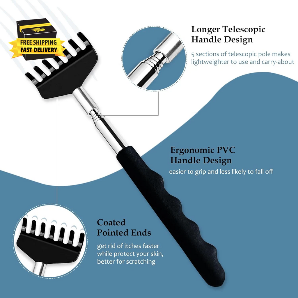 4 Pack Back Scratcher Extendable Metal Portable Back Scratcher for Men Women Adu