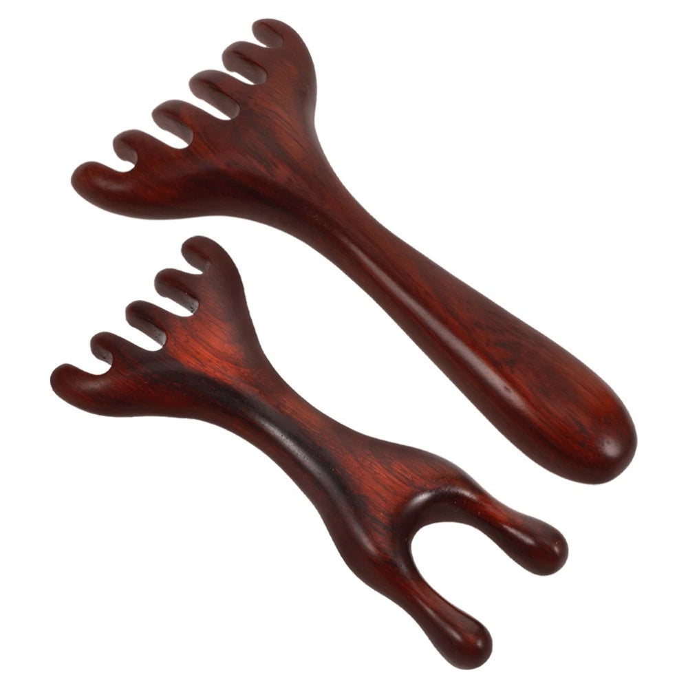 2 Pcs Meridian Dredging Rake Scalp Scratcher Tool Foot Massager Comb