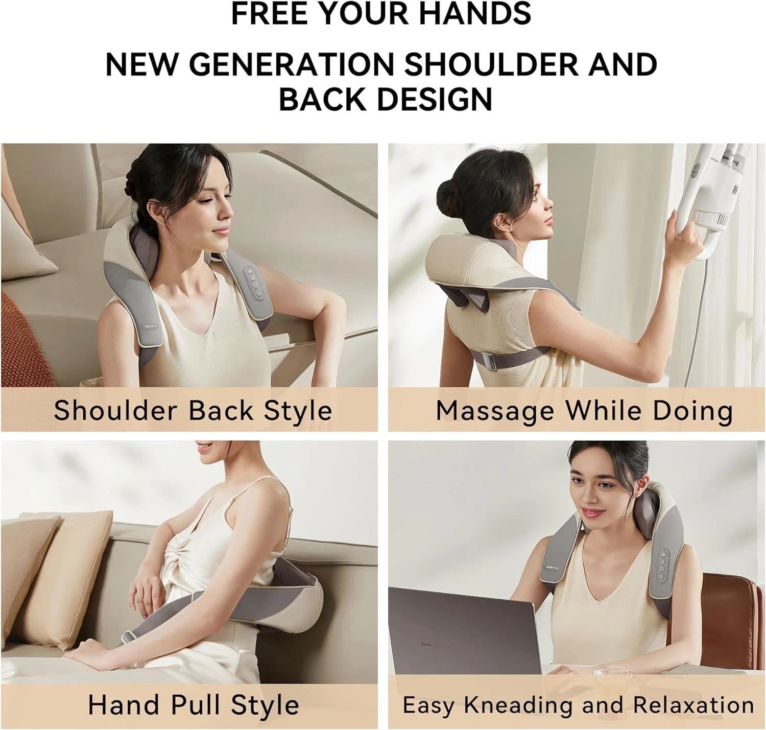 SORELAX Mini Shiatsu Neck Massager, Shoulder Massager with Heat for Pain Relier