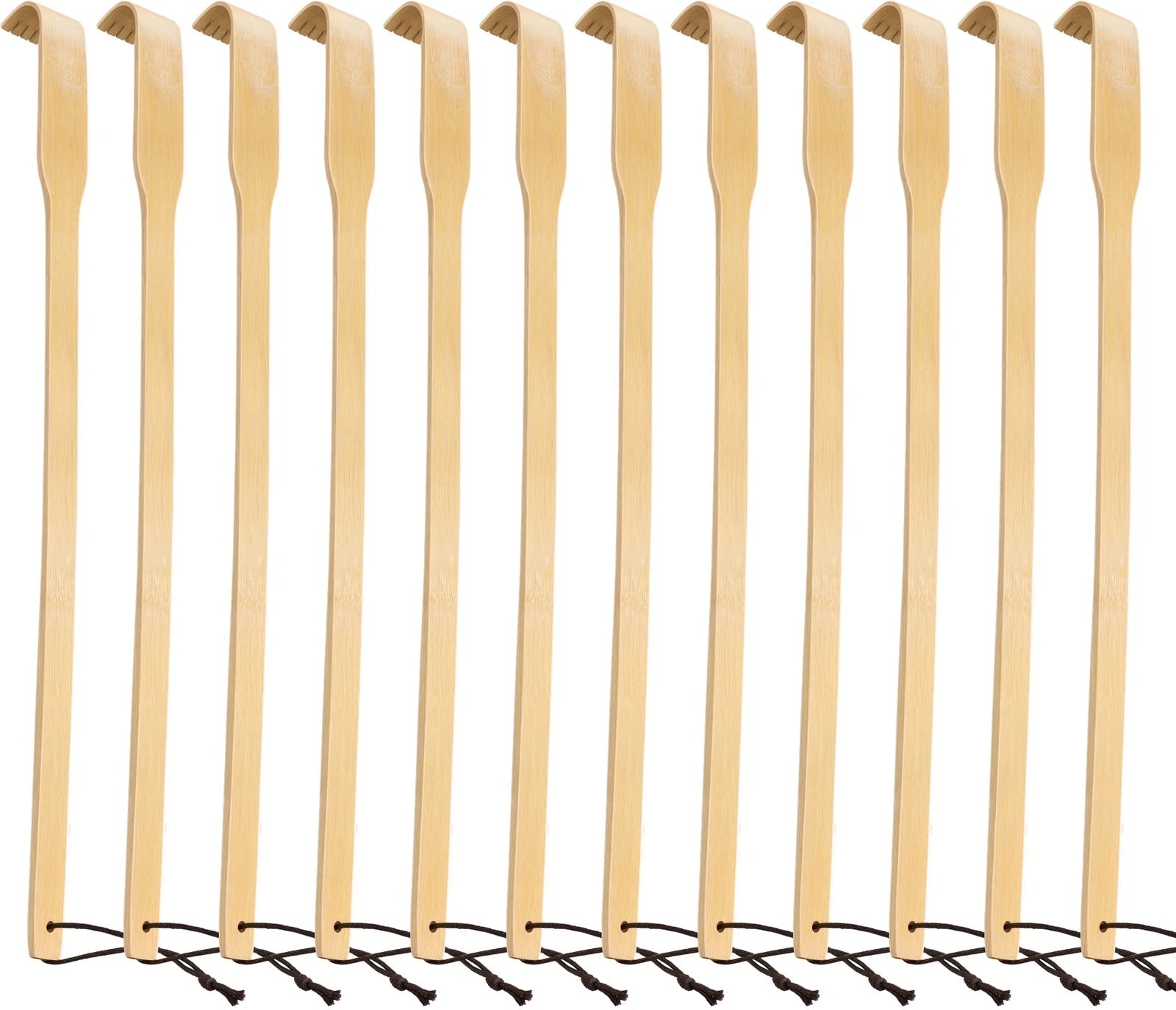 12Pack Natural Bamboo Back Scratchers Wooden Body Massager for Adult Itch Relief