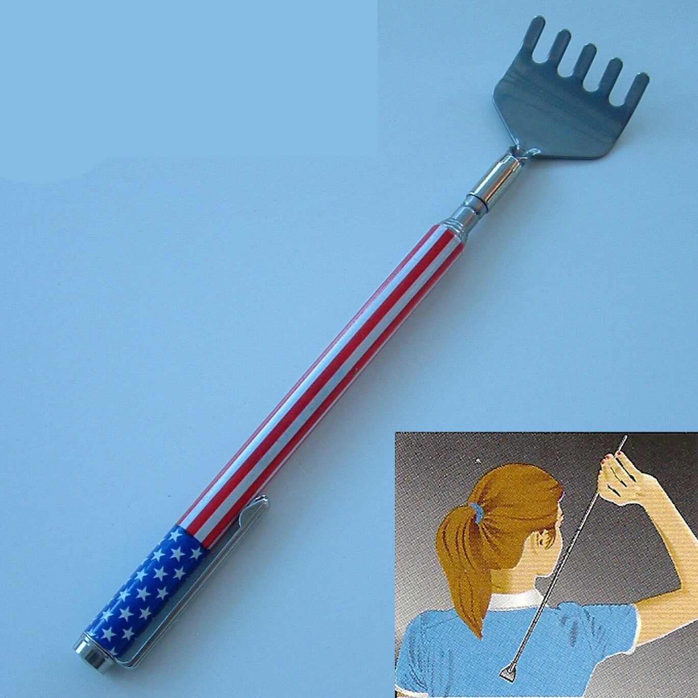 4  American Flag Telescoping / Telescopic Back Scratcher