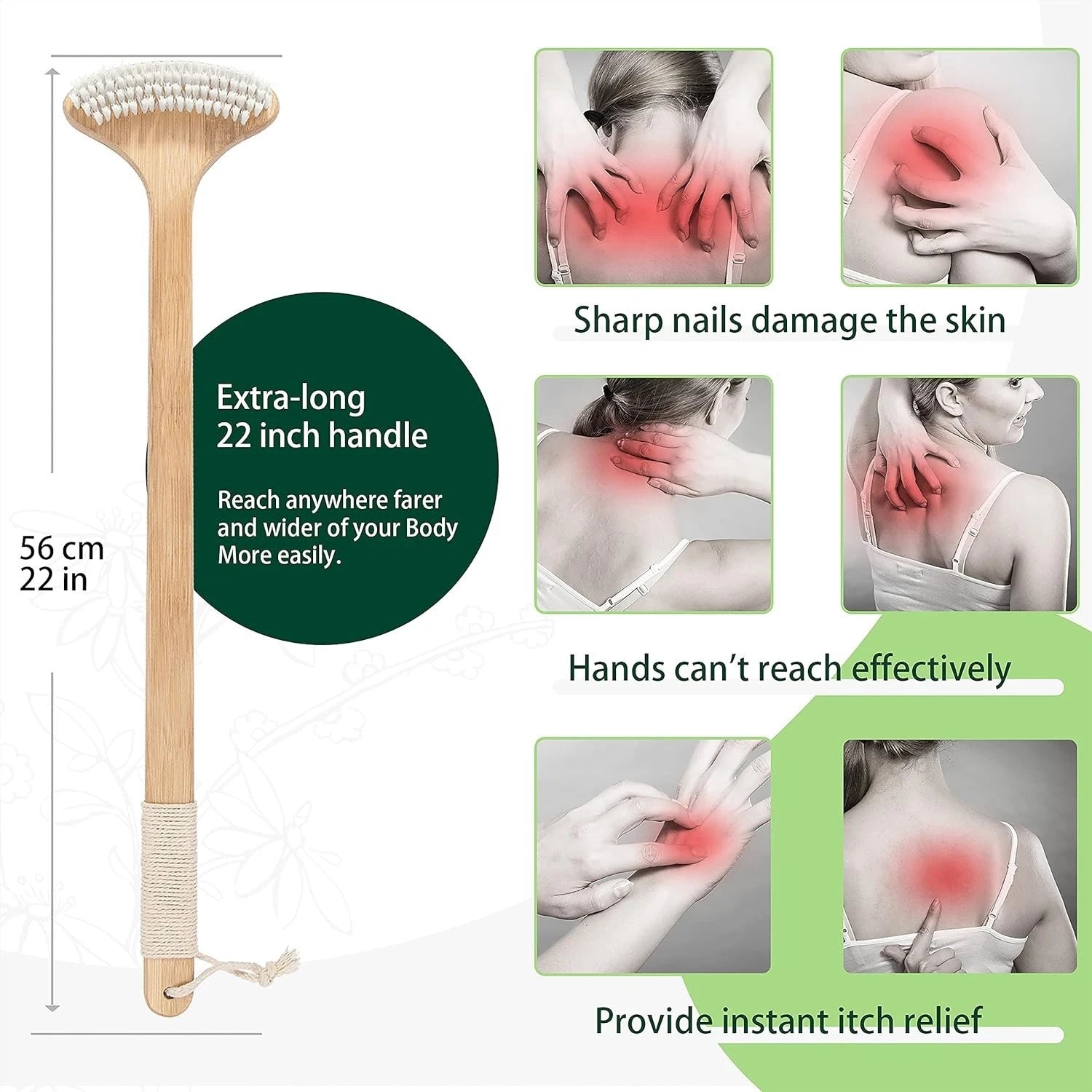 Comfort Grip 22-Inch Bamboo Back Scratcher - Ideal Gift for Seniors & Loved Ones
