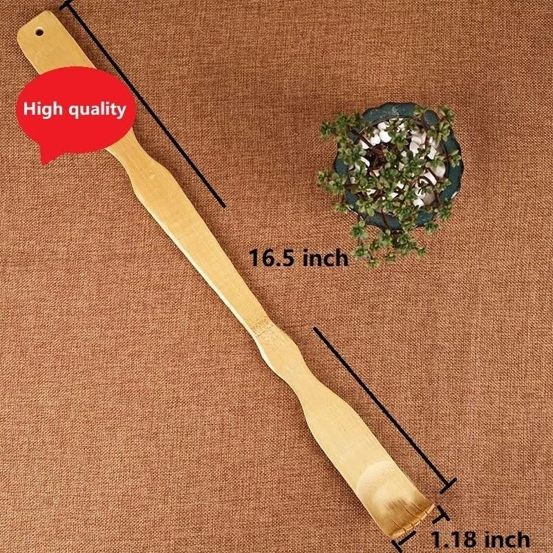 BZG 2 Pack Back Scratcher for Men and Women Wooden Bamboo 16.5 inch YELLOW01