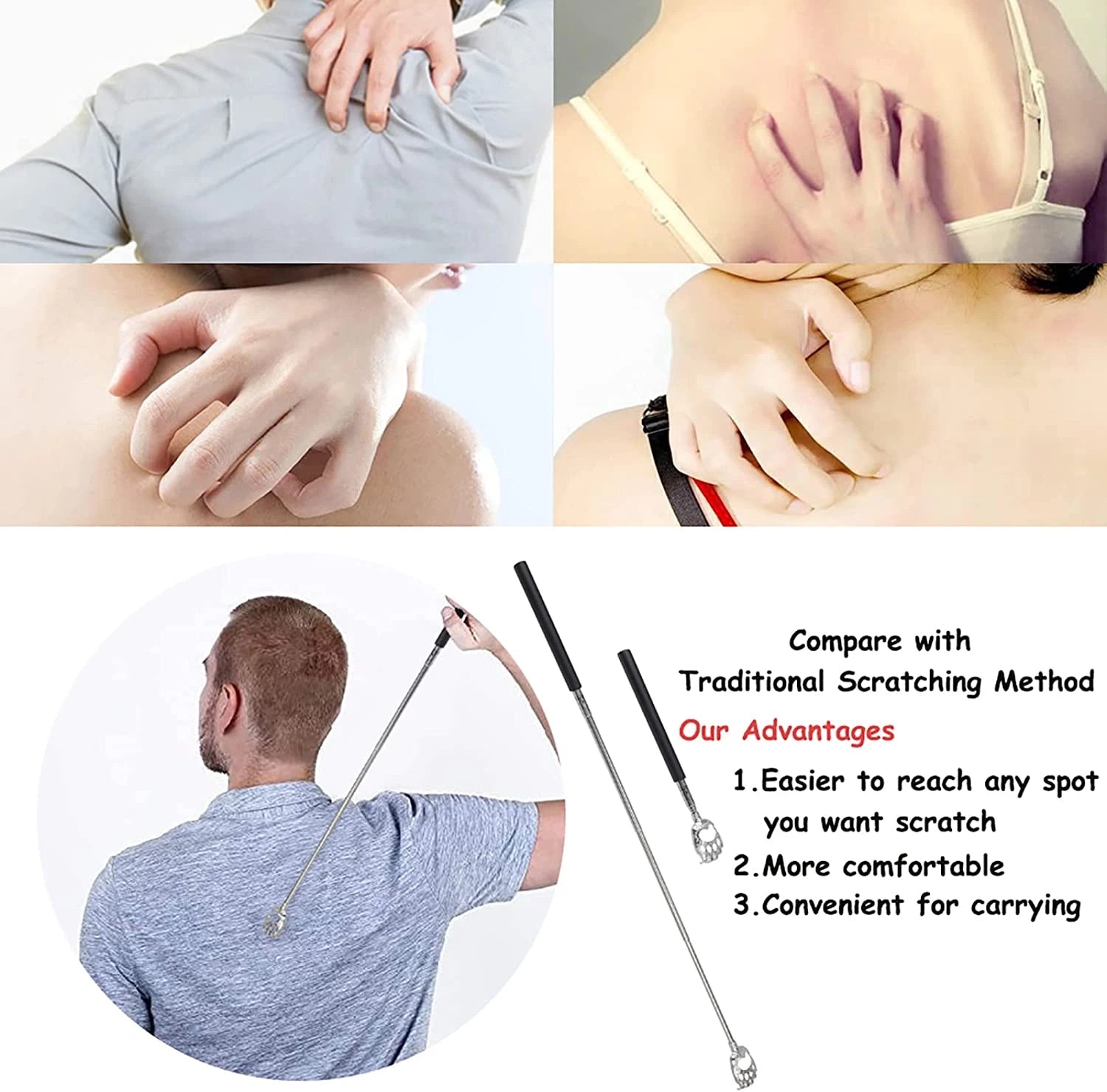 Bear Claw Extendable Back Scratcher for Men Women, Mothers Day Gifts for Mom, St