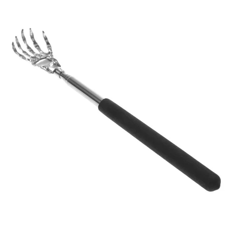 Stainless Steel Back Scratcher Telescopic Scratching Massager - black