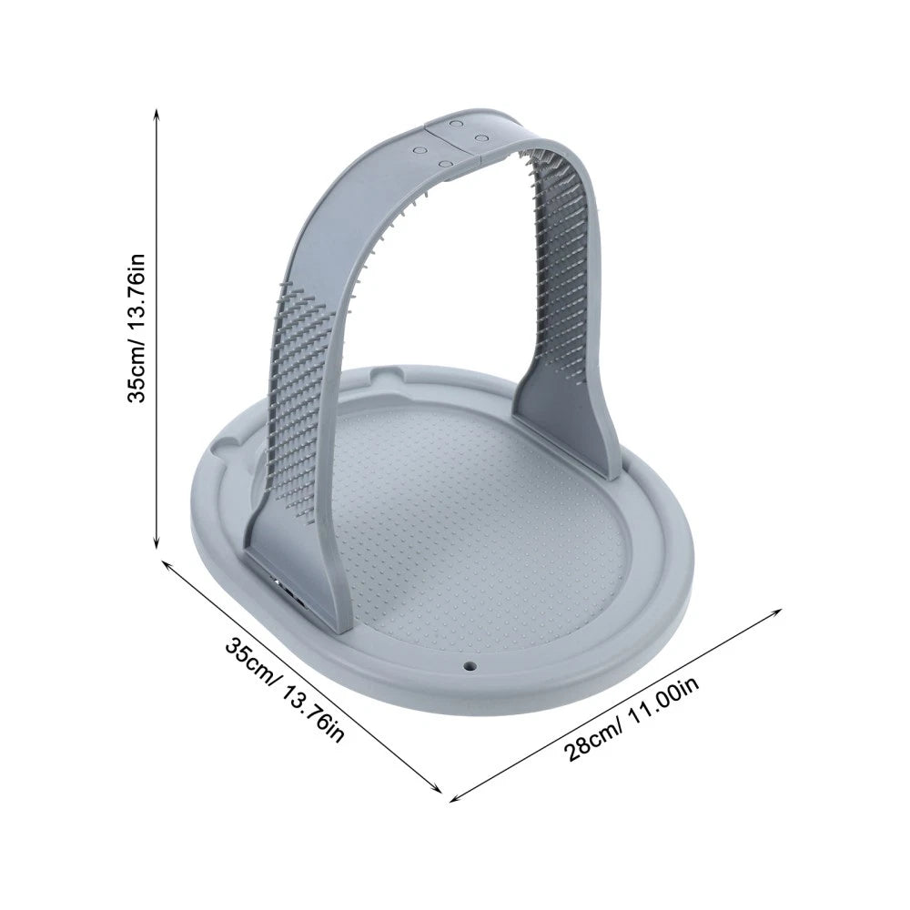 Arched Wool Rubbing Device Cat Self Grooming Scratcher Massager for Cats