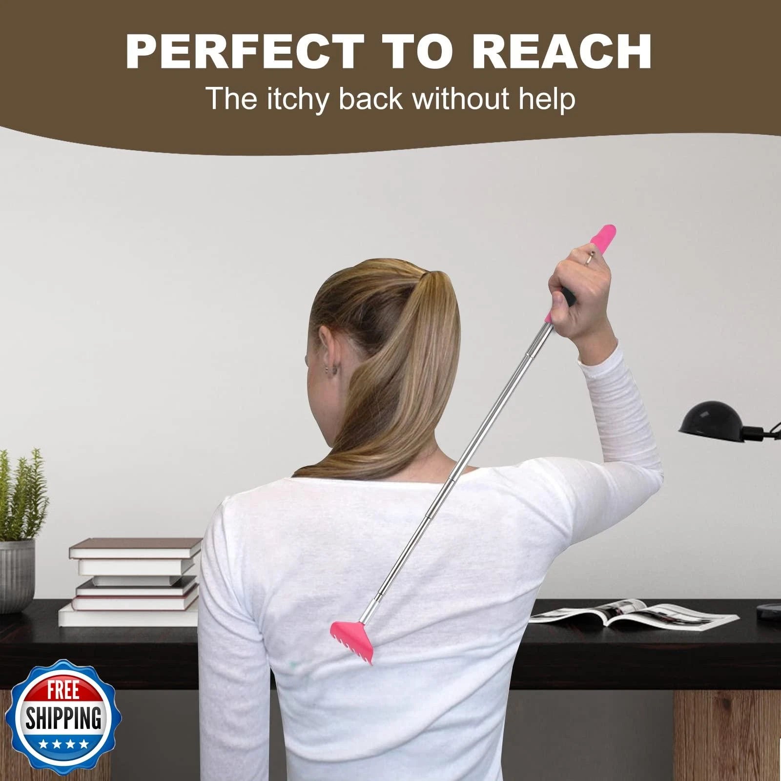 YIMICOO 3 Pack Extendable Back Scratcher, Stainless Steel Portable Telescopin