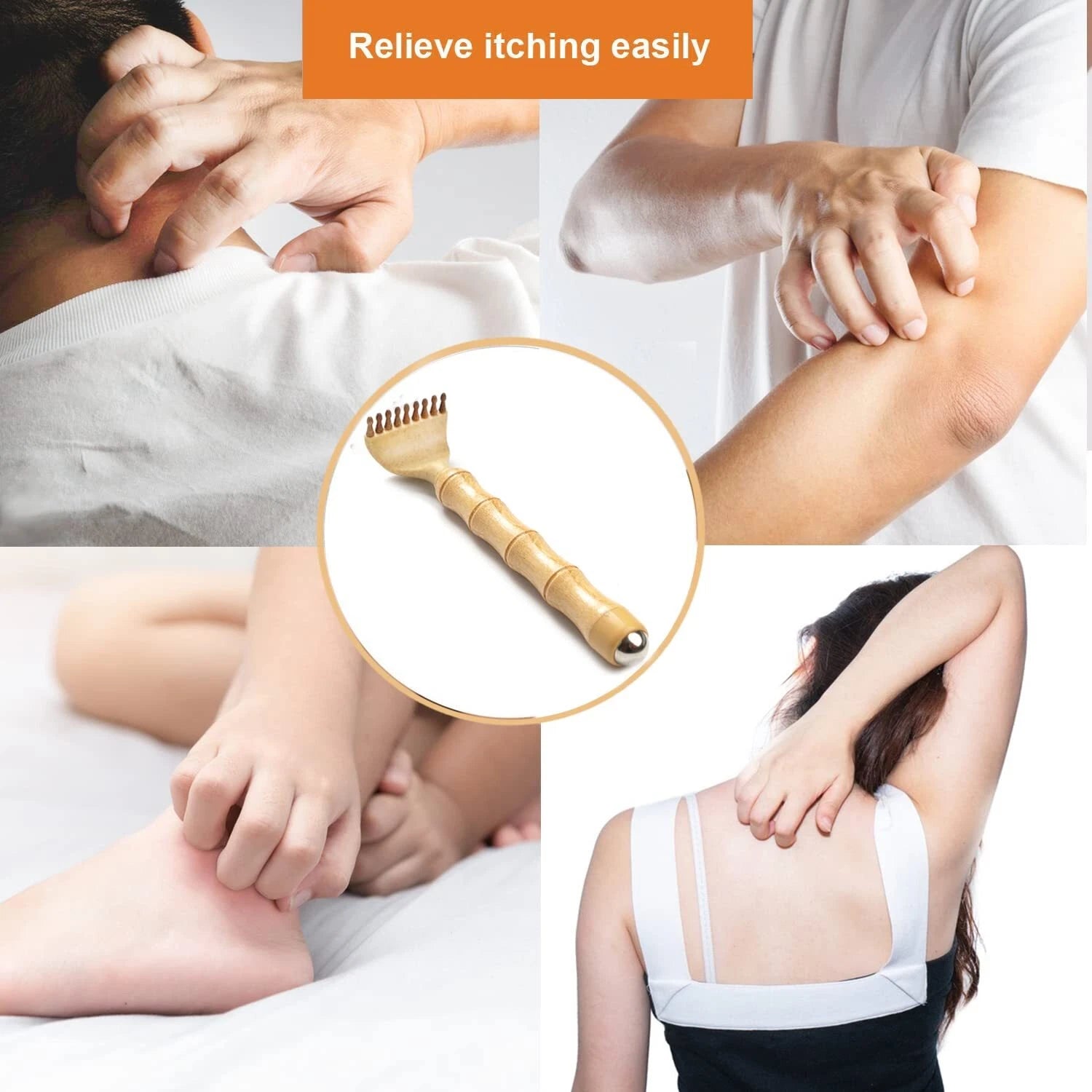 Back Scratcher Telescoping Portable Extendable Bamboo Backscratcher for Men f...