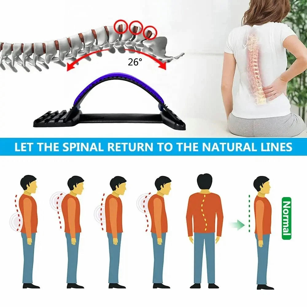 Spine Deck Back Stretcher Lumbar Sciatica Nerve Pain Relief Massager Gym Device