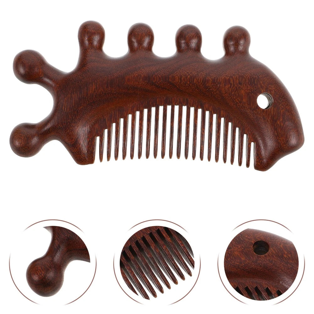 Men and Women Travel Guasha Massage Head Scratcher Massager Sandalwood Comb