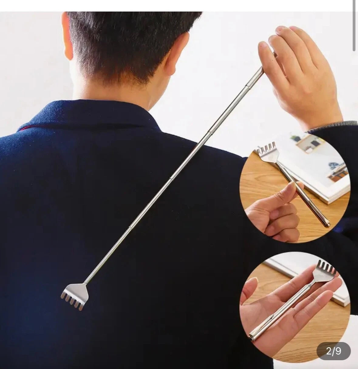 5 x Back Scratchers Retractable Telescopic Stainless Steel Shipped from UK