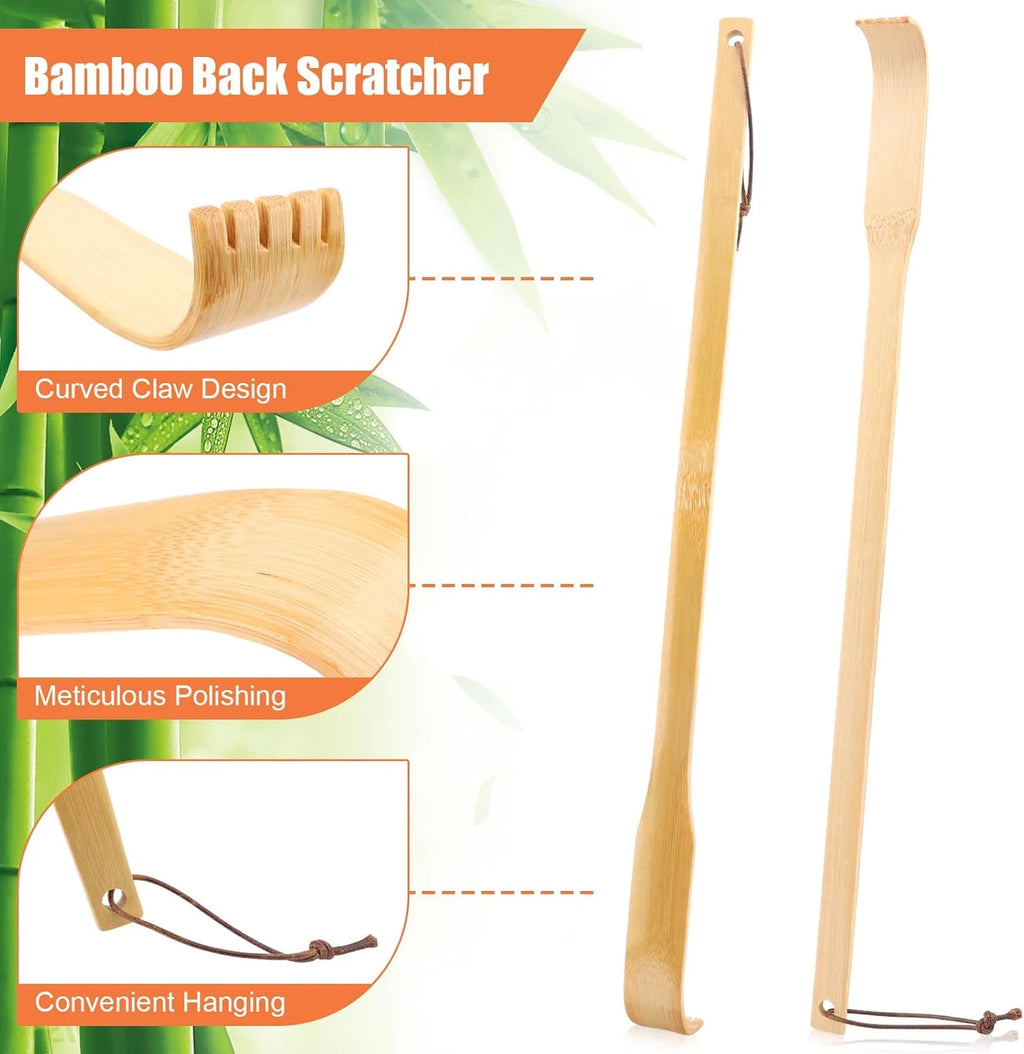 6 Pack Wooden Bamboo Back Scratcher for Men Women Adults, Stocking Stuffers Chri