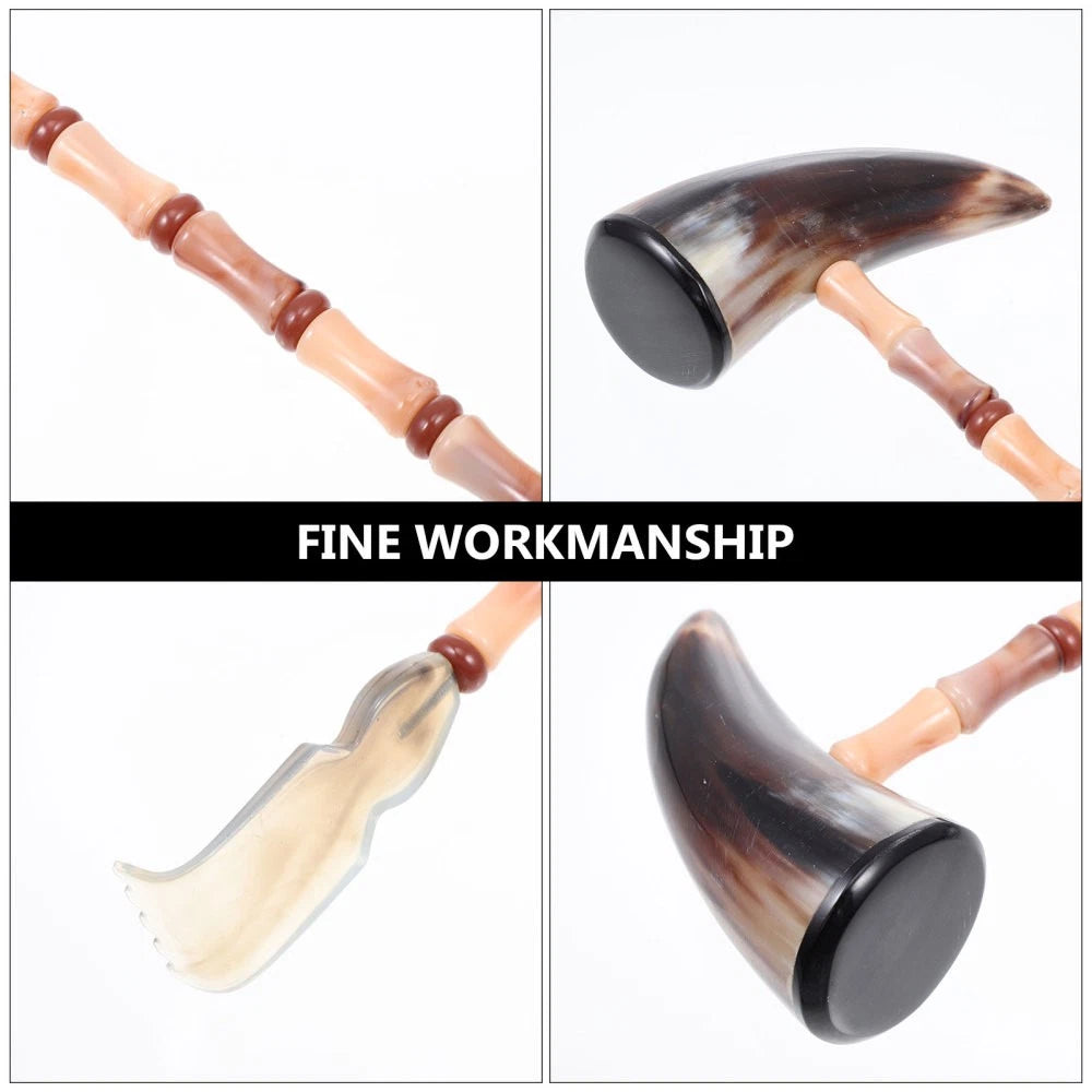 Ox Horn Hammer Massager Back Self Scratcher Itching Relief Massager Back
