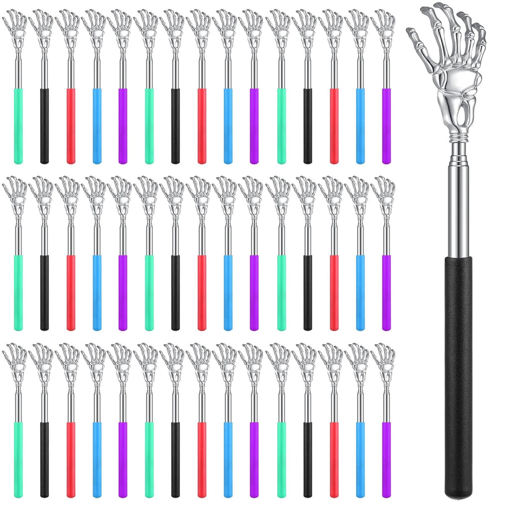50 Pieces Back Scratchers Telescoping Back Scratcher Bulk for Women Men Skull...