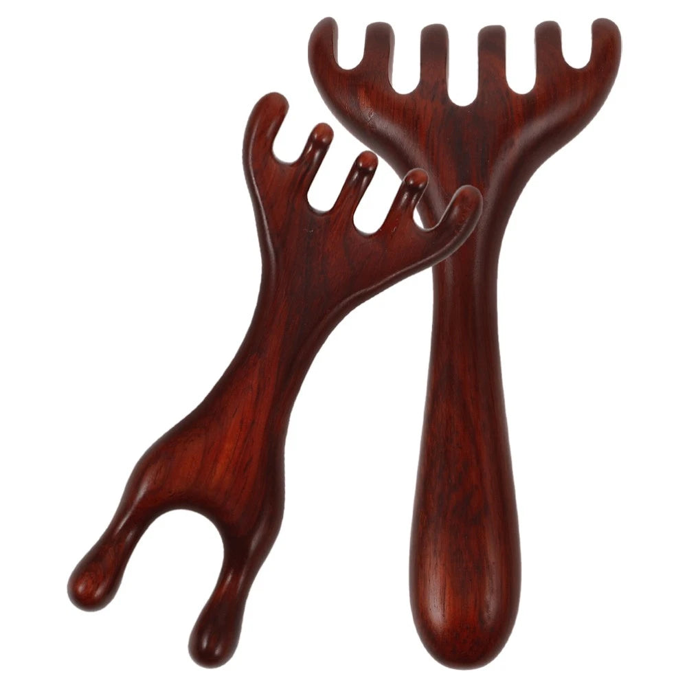 2 Pcs Meridian Dredging Rake Scalp Scratcher Tool Foot Massager Comb