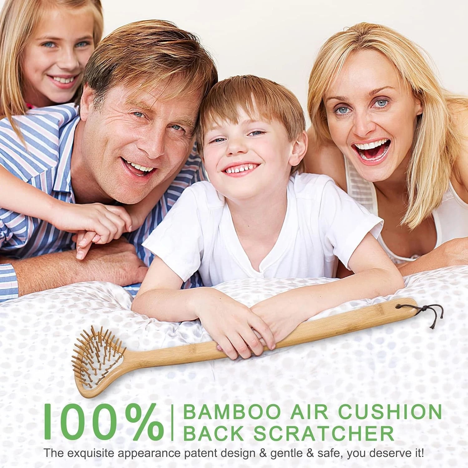 Large Curved Bamboo Back Scratcher - 59 Wooden Points Provide Instant Itch...