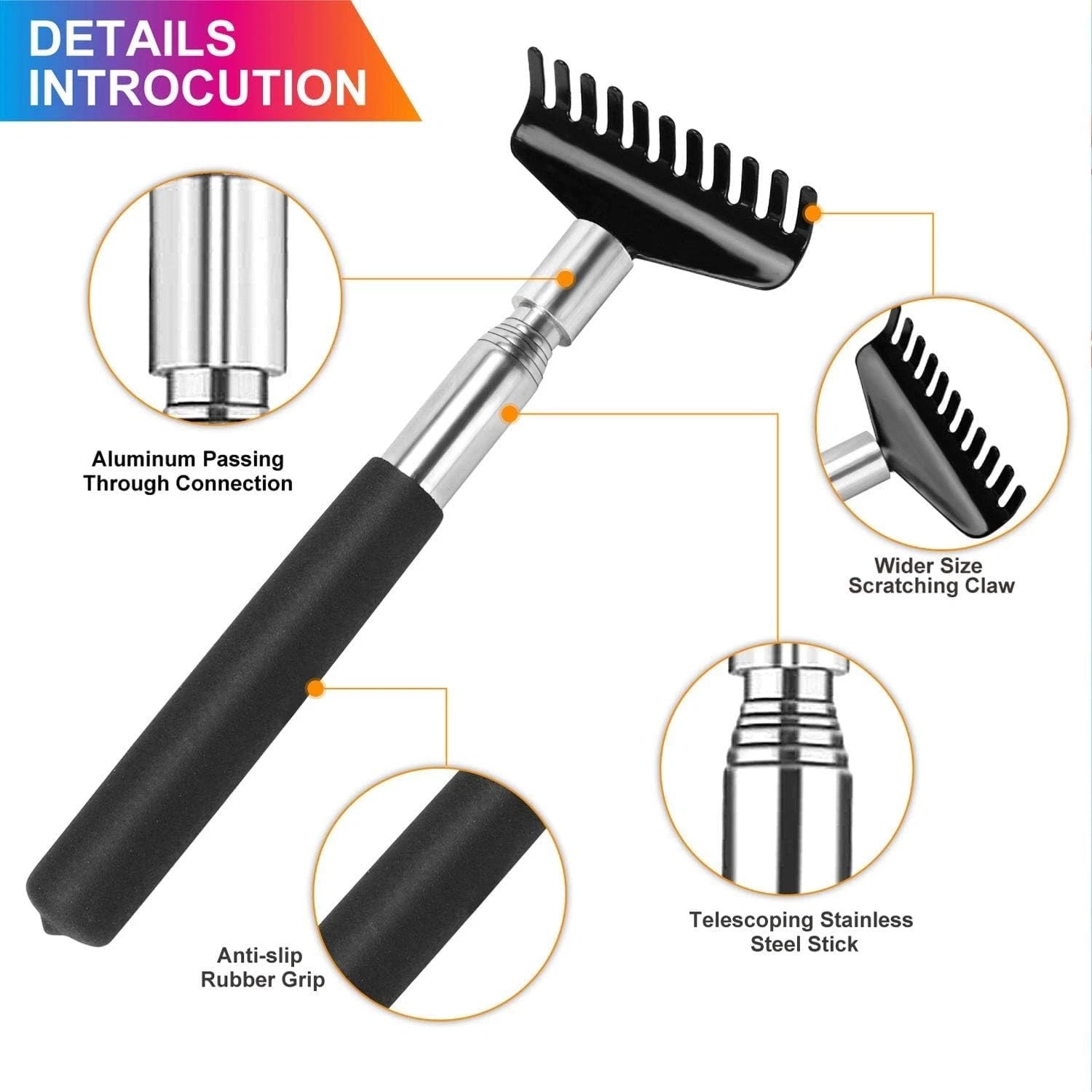 Oversized Back Scratcher Gift Set, 2 Pack Portable Extendable Stainless Steel...