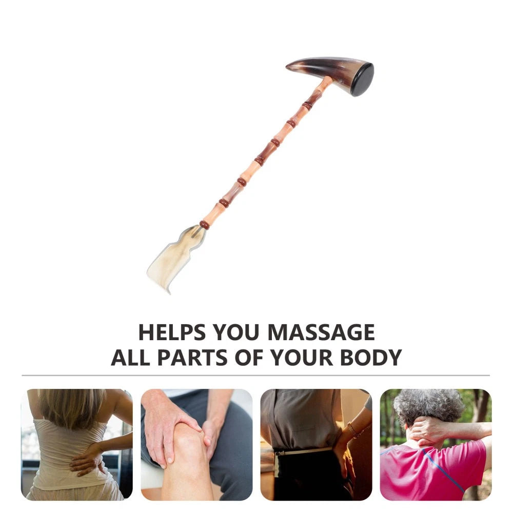 Itchy Horns Back Knock Massage Tool Extendable Scratcher Body Massager Hammer