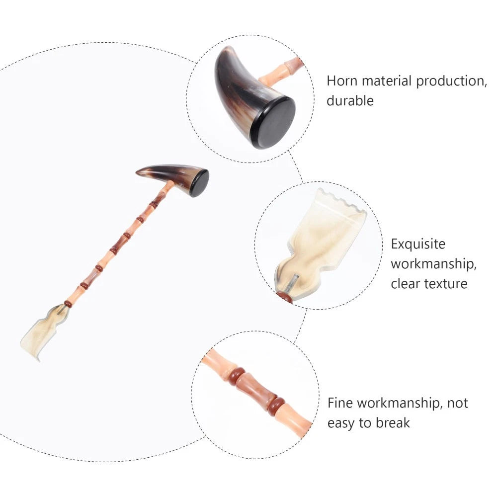 Ox Horn Hammer Massager Back Self Scratcher Itching Relief Massager Back
