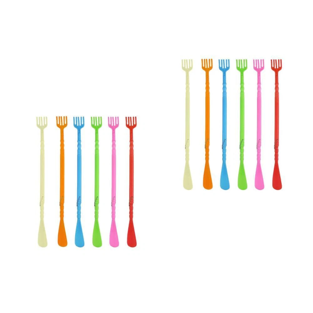 6pcs Multifunctional Shoe Horn Back Scratcher Handheld Back Massager-