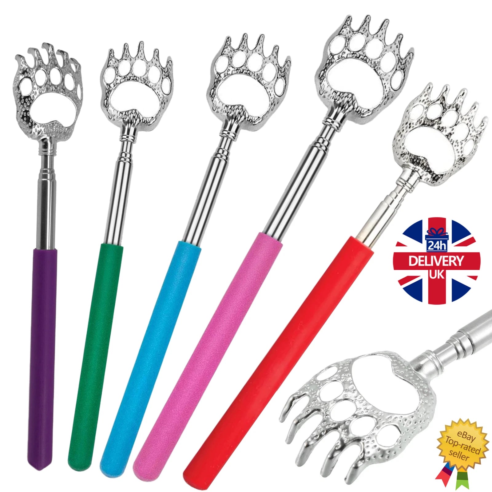 BEAR CLAW BACK SCRATCHER METAL EXTENDING EXTENDABLE MASSAGER PORTABLE TELESCOPIC