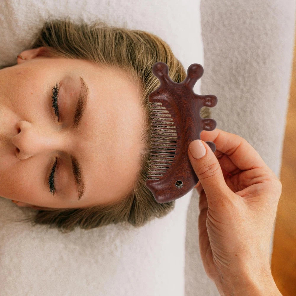 Men and Women Travel Guasha Massage Head Scratcher Massager Sandalwood Comb