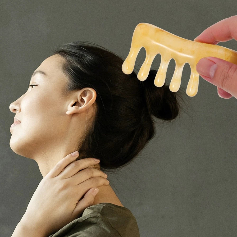 2 Pcs Comb Man Head Scalp Scratcher Resin Massager