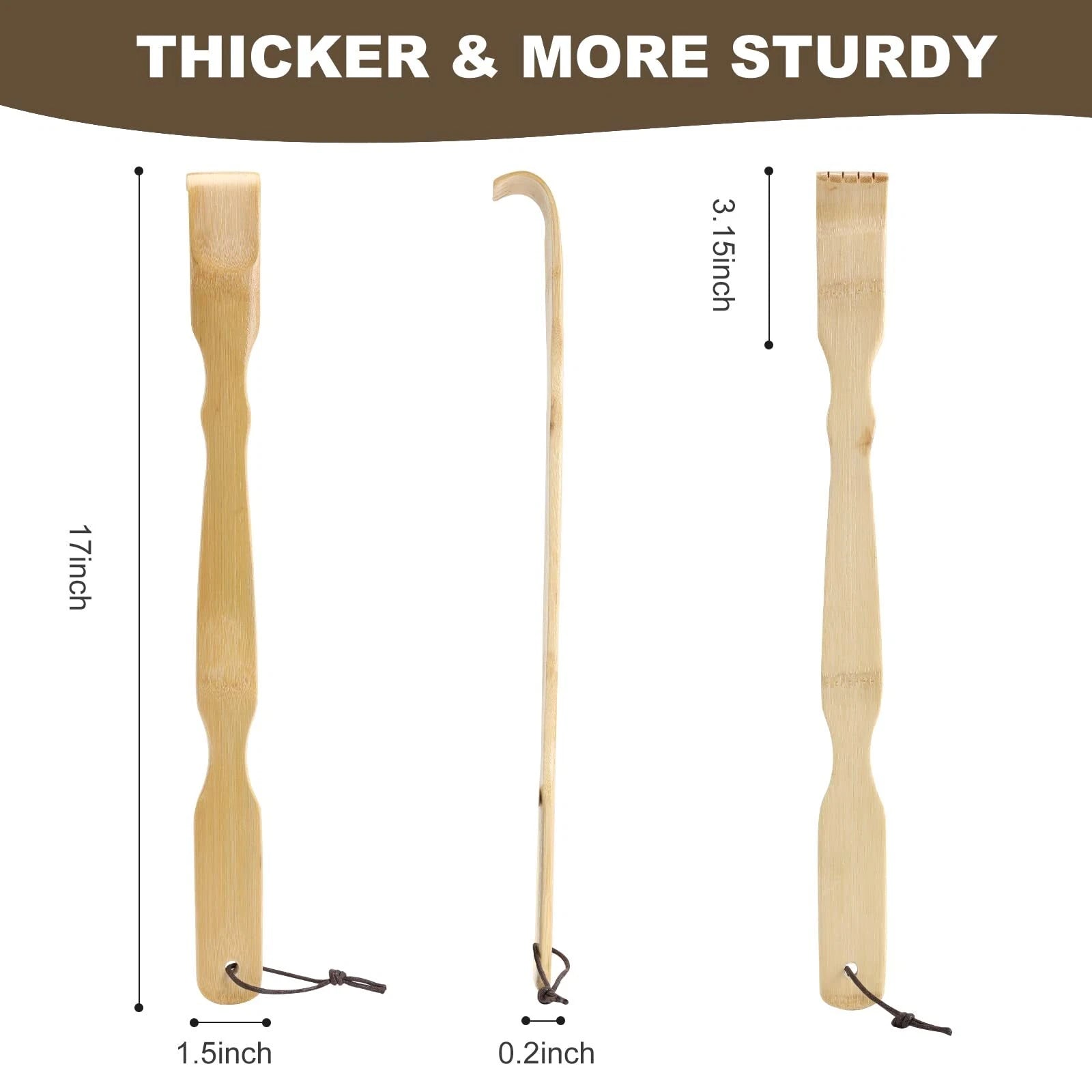 4 Pack 17 Inch Wooden Back Scratcher Body Massage Tools