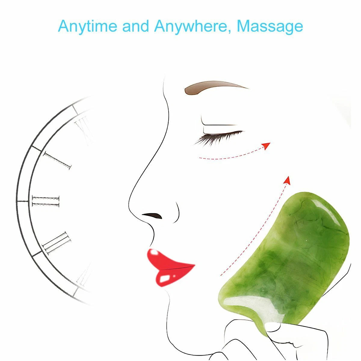 7PCS Gua Sha Natural Resin Quartz Stone Shape Facial Body Massage Board Tool Set