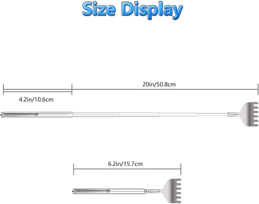Extendable Back Scratcher for Men -  3 Pack Portable Telescopic Metal Back Scrat