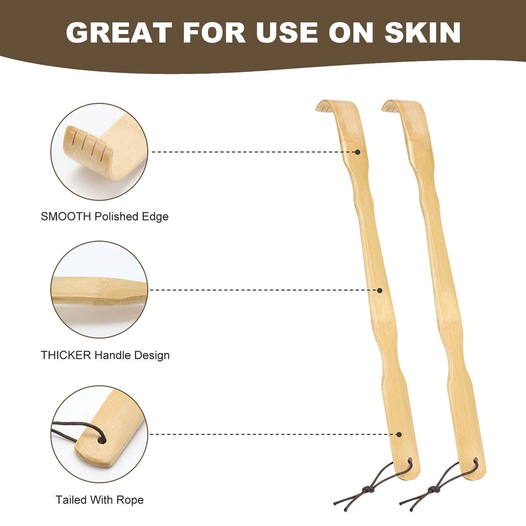 4 Pack 17 Inch Wooden Back Scratcher Body Massage Tools