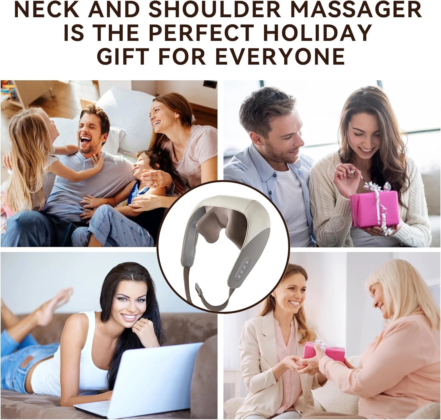 SORELAX Mini Shiatsu Neck Massager, Shoulder Massager with Heat for Pain Relier