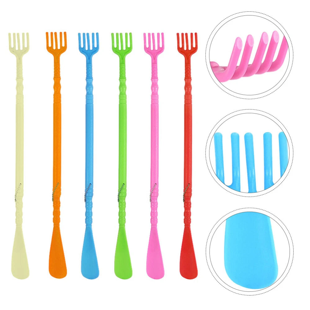 6pcs Multifunctional Shoe Horn Back Scratcher Handheld Back Massager-