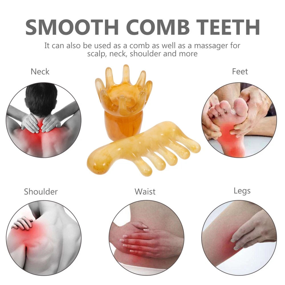 2 Pcs Comb Man Father Resin Scalp Massager Head Scratcher