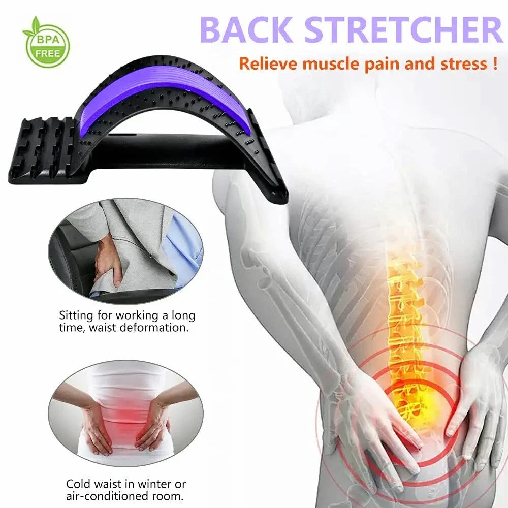 Spine Deck Back Stretcher Lumbar Sciatica Nerve Pain Relief Massager Gym Device