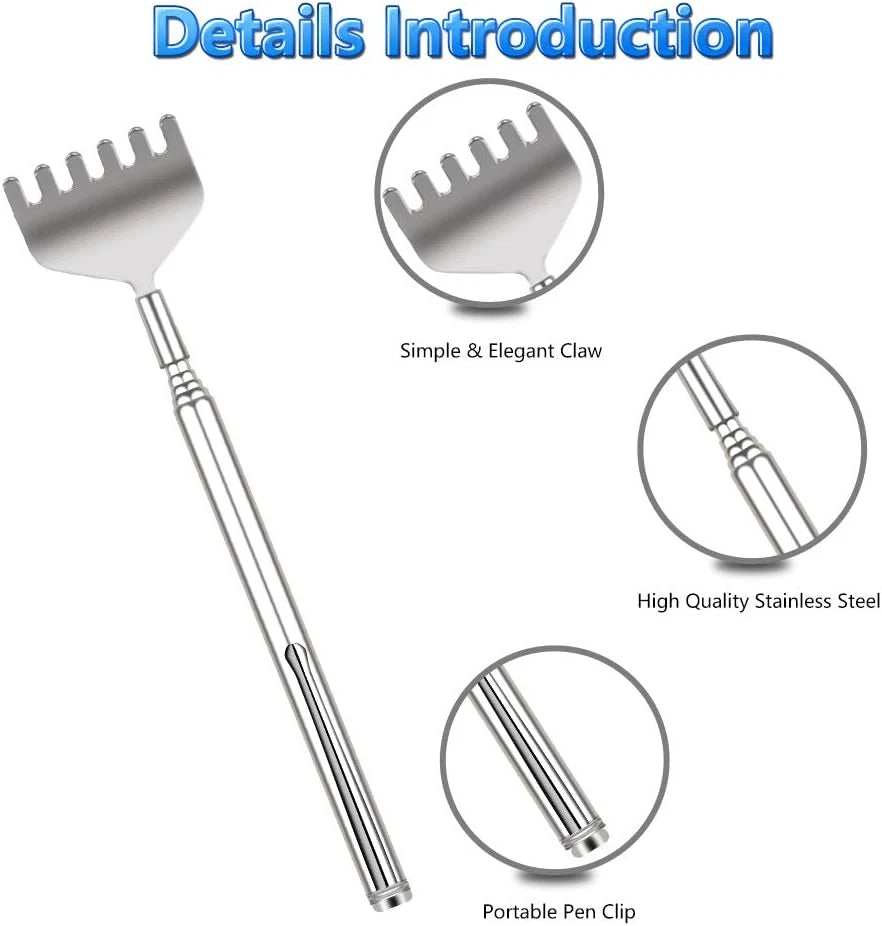 Extendable Back Scratcher for Men -  3 Pack Portable Telescopic Metal Back Scrat