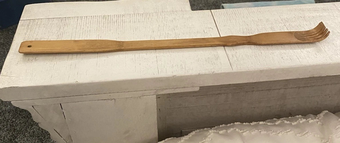 Vintage  Bamboo Back Scratchers  With Nail Hole for hanging 17"