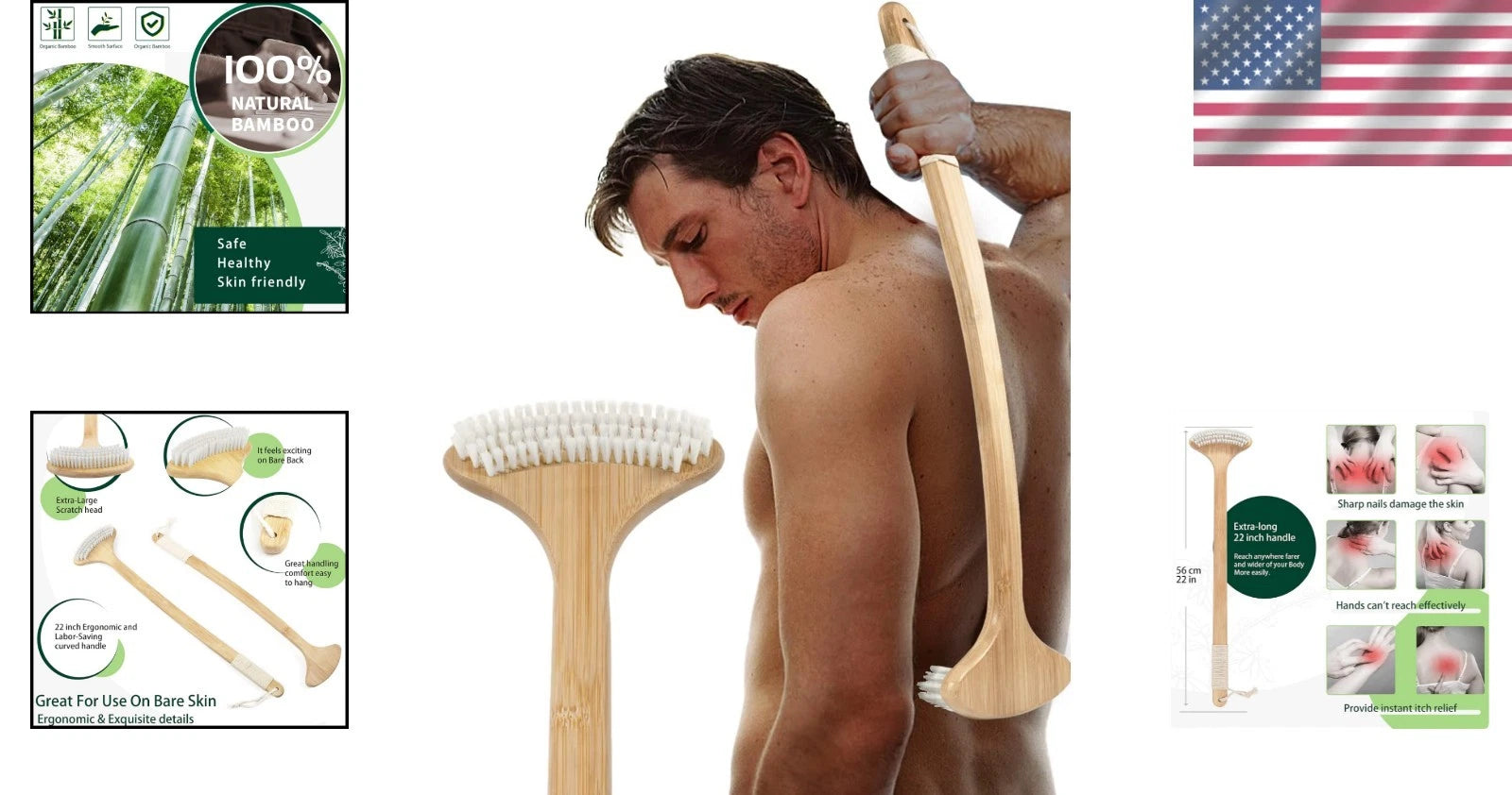 Comfort Grip 22-Inch Bamboo Back Scratcher - Ideal Gift for Seniors & Loved Ones
