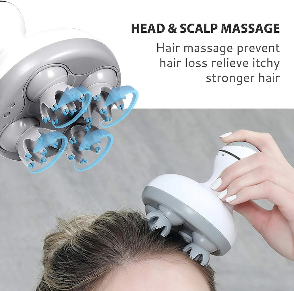 Electric Cordless Hair Scalp Massager with Kneading 84 Massage Nodes, Handheld P