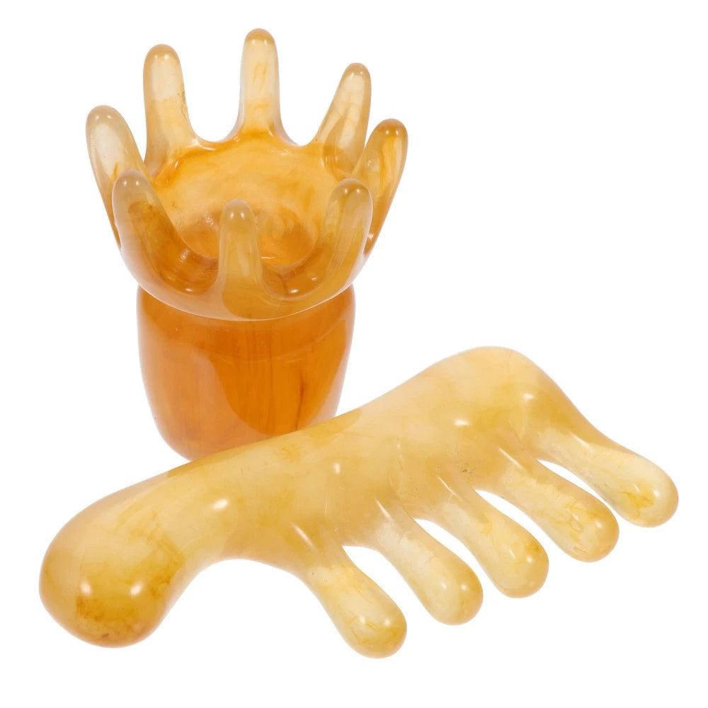 2 Pcs Comb Man Father Resin Scalp Massager Head Scratcher