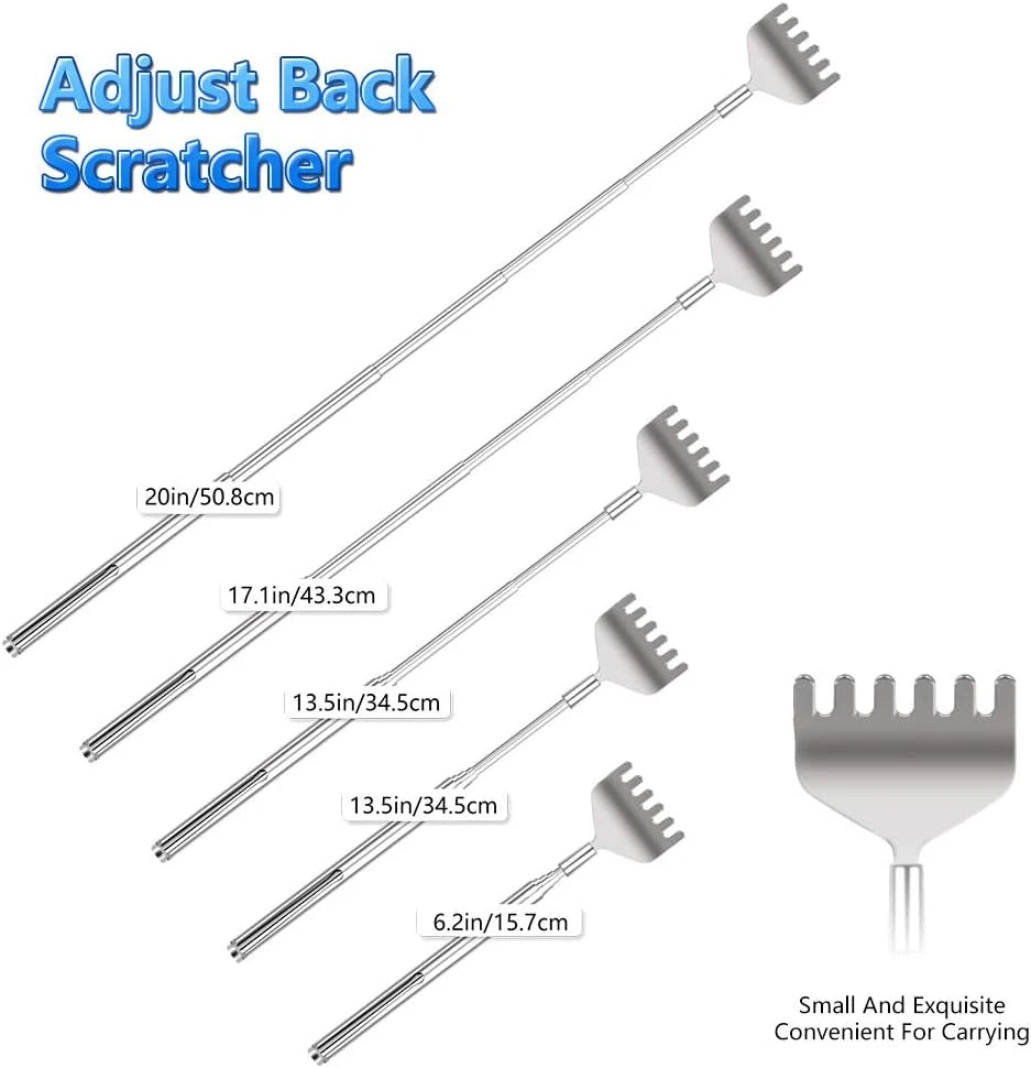 Extendable Back Scratcher for Men -  3 Pack Portable Telescopic Metal Back Scrat