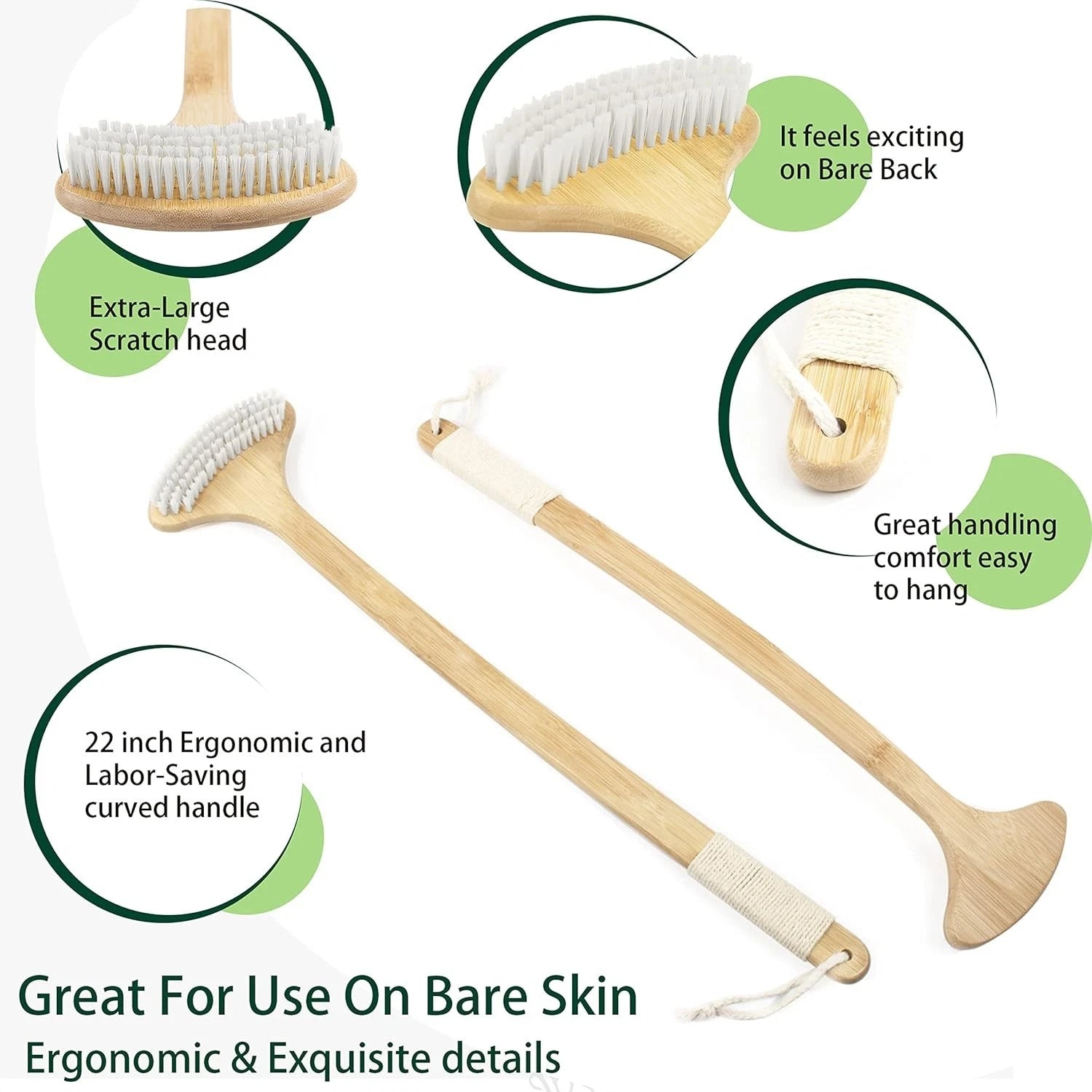 Comfort Grip 22-Inch Bamboo Back Scratcher - Ideal Gift for Seniors & Loved Ones