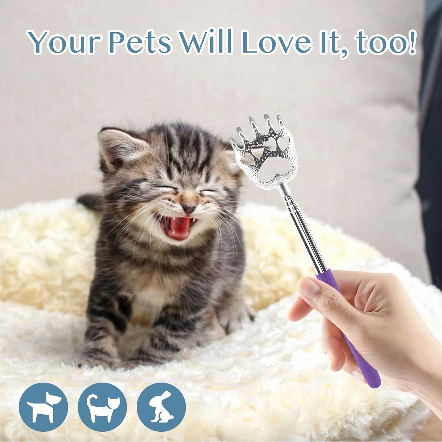 4-Pack Extendable Telescopic Bear Claws Metal Extendable Scratcher Back Massager