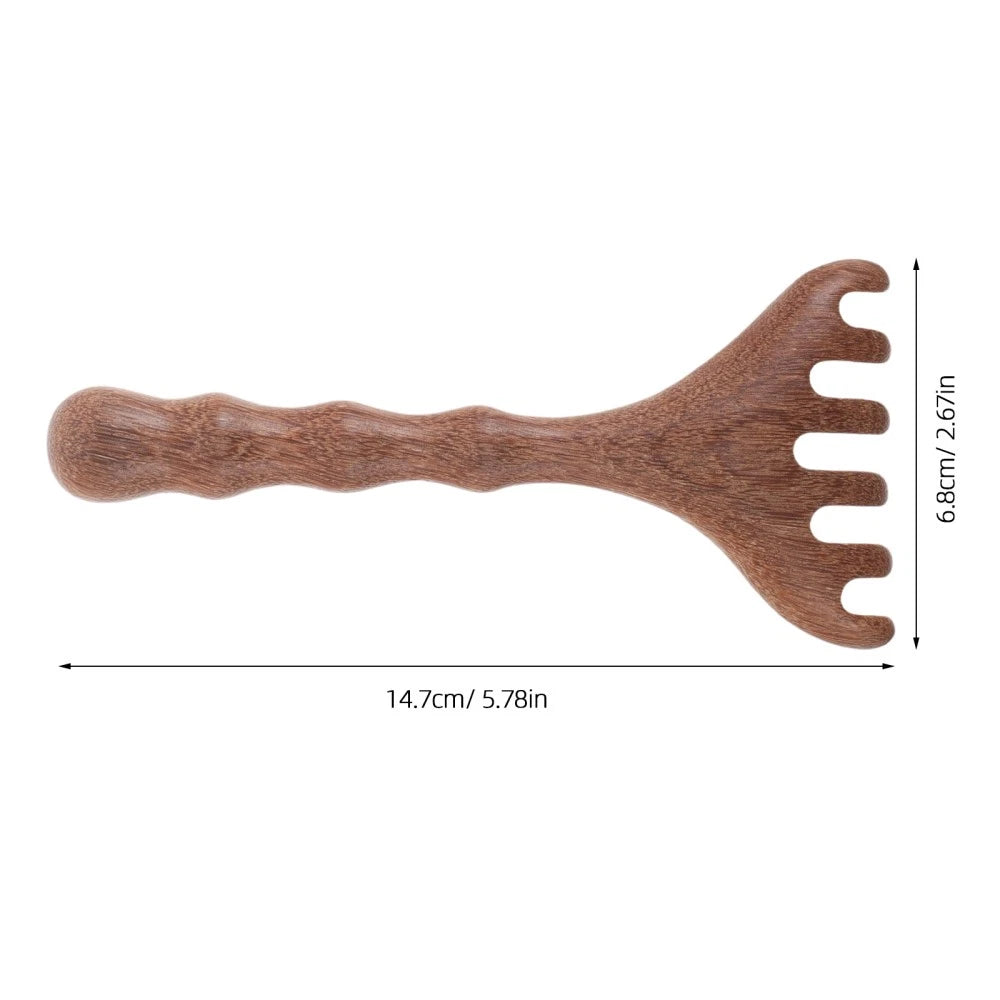 2 Pcs Sandalwood Massager Wooden Head Scratcher Tool Hair Scalp Comb