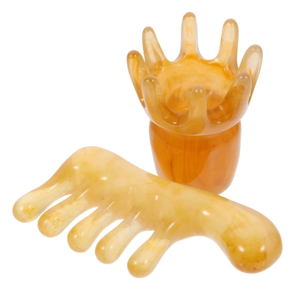 2 Pcs Scalp Massage Tools Scraping Comb Handheld Scratcher Father Face Massager