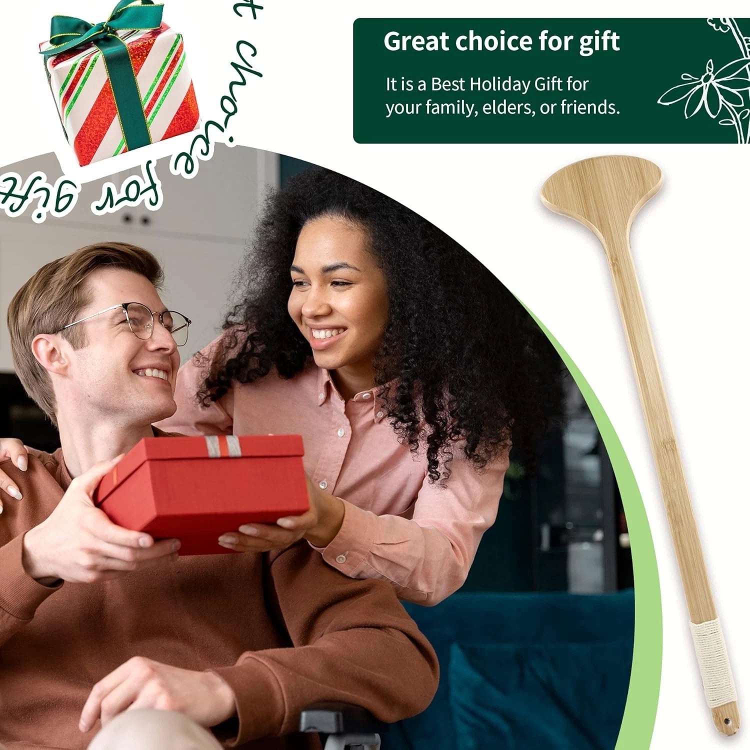Comfort Grip 22-Inch Bamboo Back Scratcher - Ideal Gift for Seniors & Loved Ones