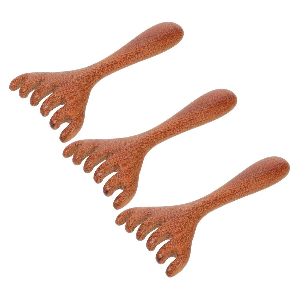 3 Pcs Massage Rake Hair Comb Manual Scalp Massagers Back Scratcher