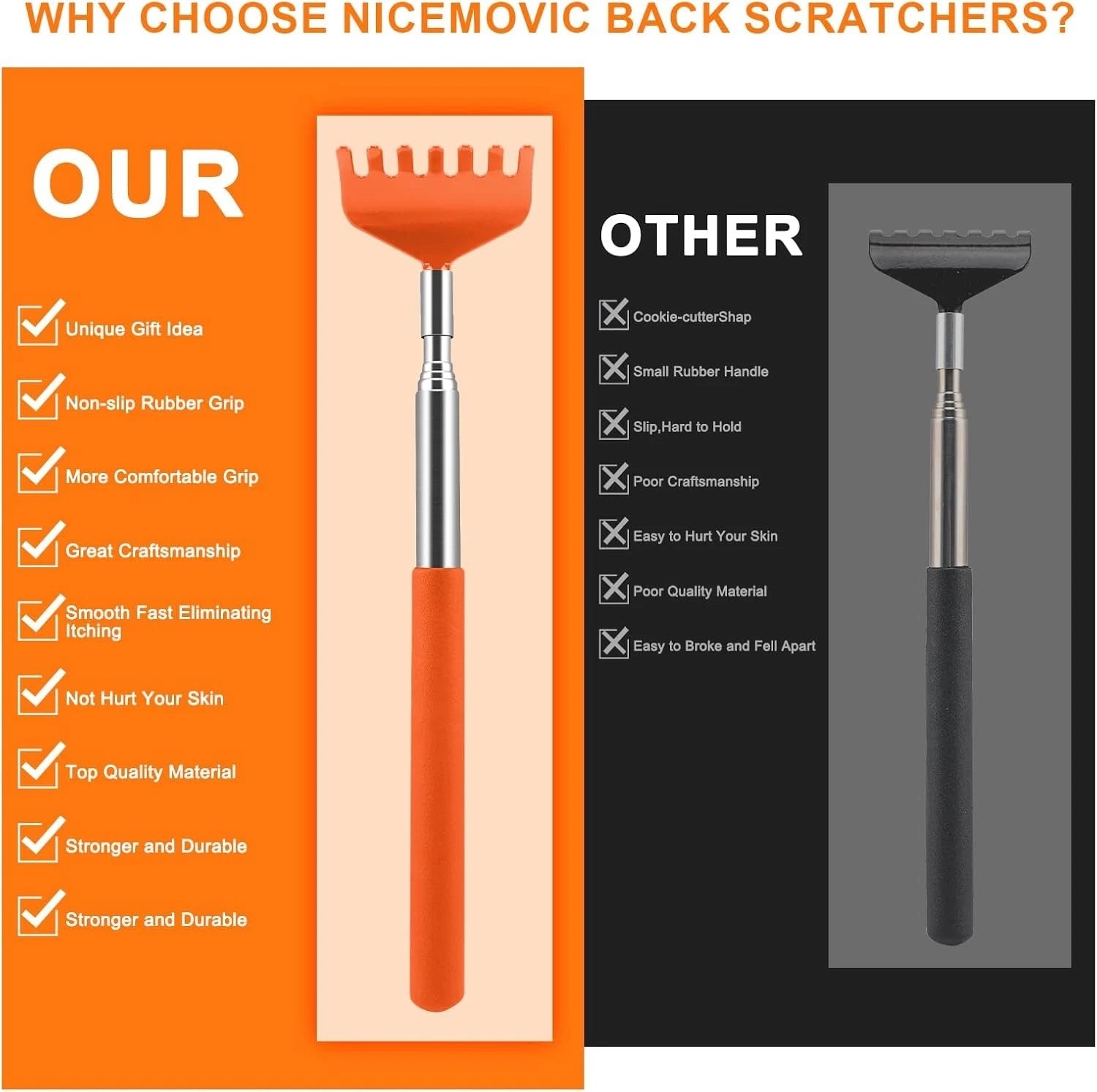 6Pack Back Scratcher,Small Funny Gifts, Stocking Stuffers for Women Men,Prize..