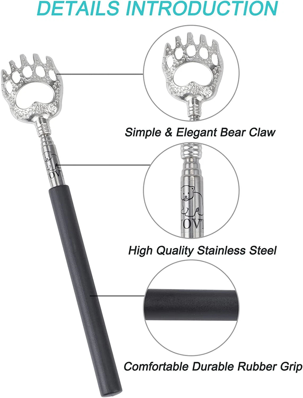 Bear Claw Extendable Back Scratcher for Men Women, Mothers Day Gifts for Mom, St