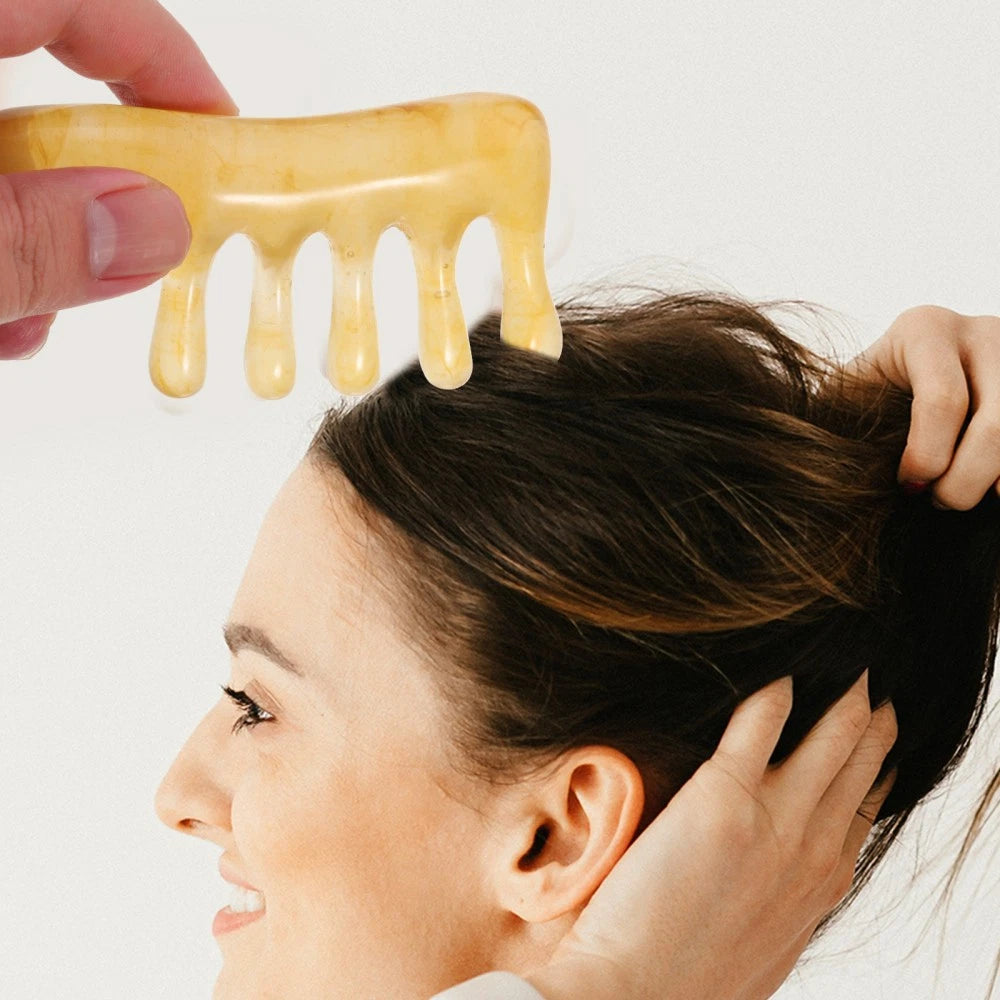 2 Pcs Comb Man Head Scalp Scratcher Resin Massager